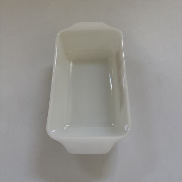 Vintage Anchor Hocking Milk Glass Loaf Pan 441 Harvest Vegetable Casserole Dish - Picture 4 of 13